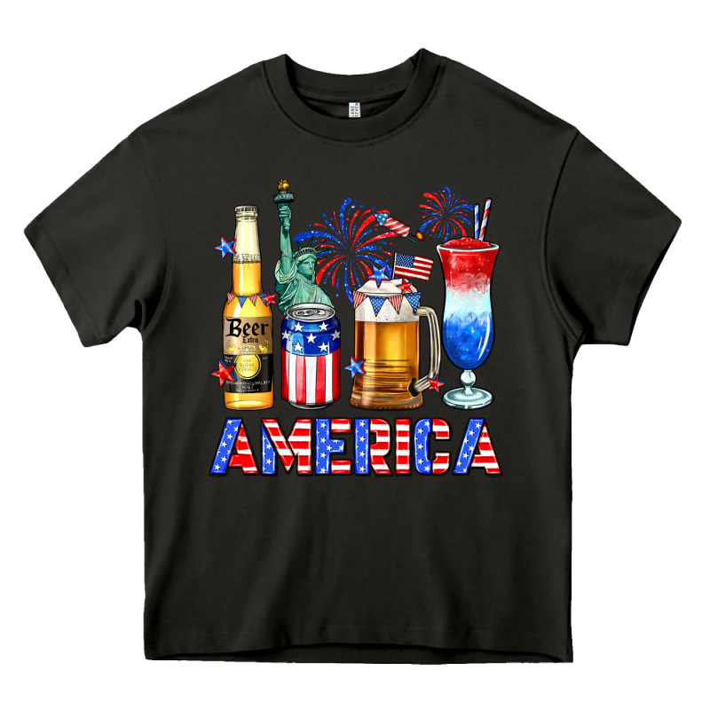 4th Of July American Drinks America Heavy Core Tee by Neo Western | Teevron