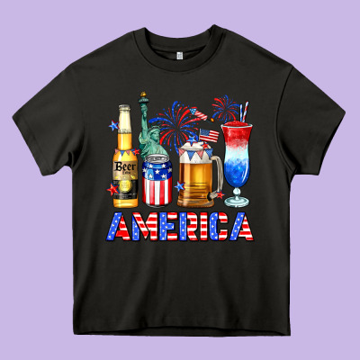 4th Of July American Drinks America Heavy Core Tee Designed By Neo Western