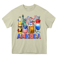 Mossy 4th of July American drinks America Heavy Core Tee - Neo Western