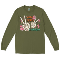 Army Green good energy is contagious Long Sleeve Tee - MaliasSmallBusiness