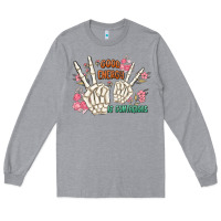 Heather Grey good energy is contagious Long Sleeve Tee - MaliasSmallBusiness