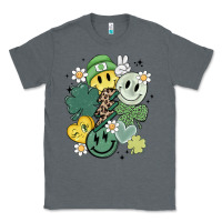 Charcoal Heather st patricks day green smile Classic Tee - MaliasSmallBusiness