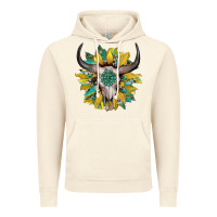 Vintage Artic boho bullskull with sunflower and gemstone Vintage Hoodie - Artiststas