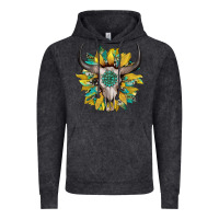 Vintage Black boho bullskull with sunflower and gemstone Vintage Hoodie - Artiststas