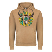 Vintage Camel boho bullskull with sunflower and gemstone Vintage Hoodie - Artiststas