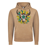 Vintage Coffee boho bullskull with sunflower and gemstone Vintage Hoodie - Artiststas
