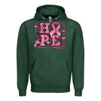 Sports Green Western Hope Breast Cancer Awareness Ribbon Zipper Hoodie - LillyAllenDesigns