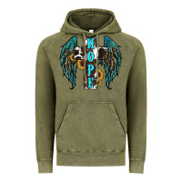 Vintage Olive Western Wings Cross Hope Vintage Hoodie - RanaPortraitStore