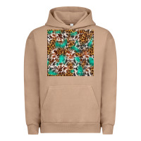 Pigment Burro Western Turquoise Glitter Cowhide Leopard Seamless Urban Hoodie - FaDigitalArtStudio