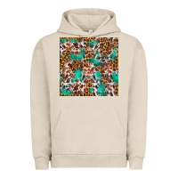 Pigment French Oak Western Turquoise Glitter Cowhide Leopard Seamless Urban Hoodie - FaDigitalArtStudio