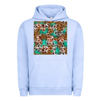 Pigment Grape Ice Western Turquoise Glitter Cowhide Leopard Seamless Urban Hoodie - FaDigitalArtStudio