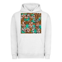 Pigment Lunar Rock Western Turquoise Glitter Cowhide Leopard Seamless Urban Hoodie - FaDigitalArtStudio