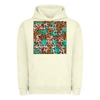 Pigment Pistachio Western Turquoise Glitter Cowhide Leopard Seamless Urban Hoodie - FaDigitalArtStudio