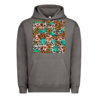 Pigment Tornado Western Turquoise Glitter Cowhide Leopard Seamless Urban Hoodie - FaDigitalArtStudio