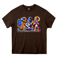 Chocolate Brown USA 4th of July gnomes  4th of july Heavy Core Tee - CowGirlArtShop