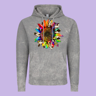 Tie Dye Sunflower With Cowhide Vintage Hoodie Designed By Artiststas