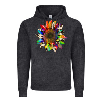 Vintage Black tie dye sunflower with cowhide Vintage Hoodie - Artiststas