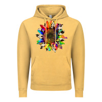 Vintage Mustard tie dye sunflower with cowhide Vintage Hoodie - Artiststas