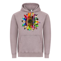 Vintage Zinc tie dye sunflower with cowhide Vintage Hoodie - Artiststas