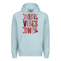 Blue Mist Good vibes only Valentine's Day Premium Hoodie - HowdyJamesFarm