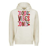 Oatmeal Heather Good vibes only Valentine's Day Premium Hoodie - HowdyJamesFarm
