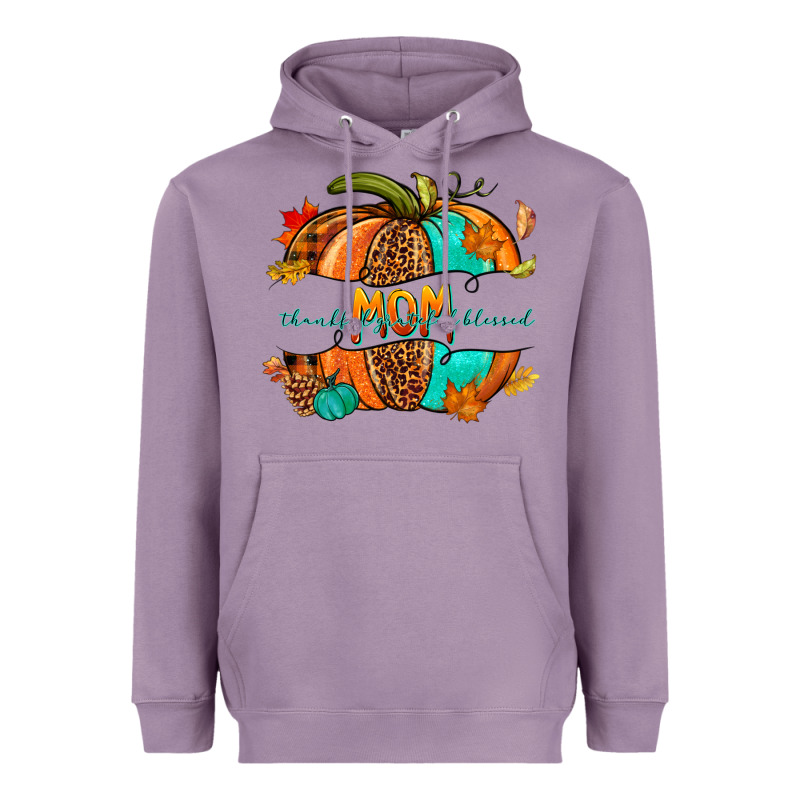 Thankful Grateful Blessed Mom Pumpkin Heavyweight Hoodie by NancyCooperArtShop | Teevron