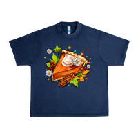 Navy pumpkin pie with daisies and cinnamon Urban Heavy Tee - AdoDesignShop