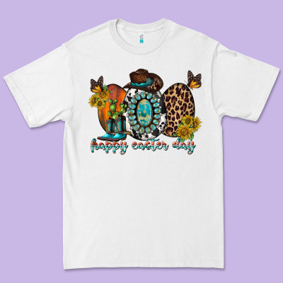 Happy Easter Egg Western Premium Tee Designed By Racoondesign