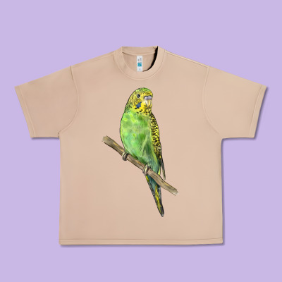 Budgeriar Bird Parrot Urban Heavy Tee Designed By Lillyallendesigns