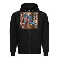 Black Western Reel Cool Dad American Flag Bass Zipper Hoodie - LillyAllenDesigns