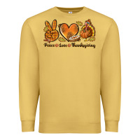 Antique Gold Peace Love Thanksgiving Premium Sweatshirt - texasbilliewilder