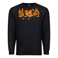 Black Peace Love Thanksgiving Premium Sweatshirt - texasbilliewilder