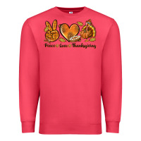 Cardinal Peace Love Thanksgiving Premium Sweatshirt - texasbilliewilder