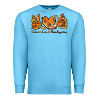 Ocean Blue Peace Love Thanksgiving Premium Sweatshirt - texasbilliewilder