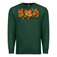 Sports Green Peace Love Thanksgiving Premium Sweatshirt - texasbilliewilder