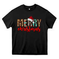 Black merry christmas Heavy Core Tee - CowhideDigitalArt