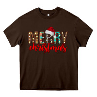 Chocolate Brown merry christmas Heavy Core Tee - CowhideDigitalArt