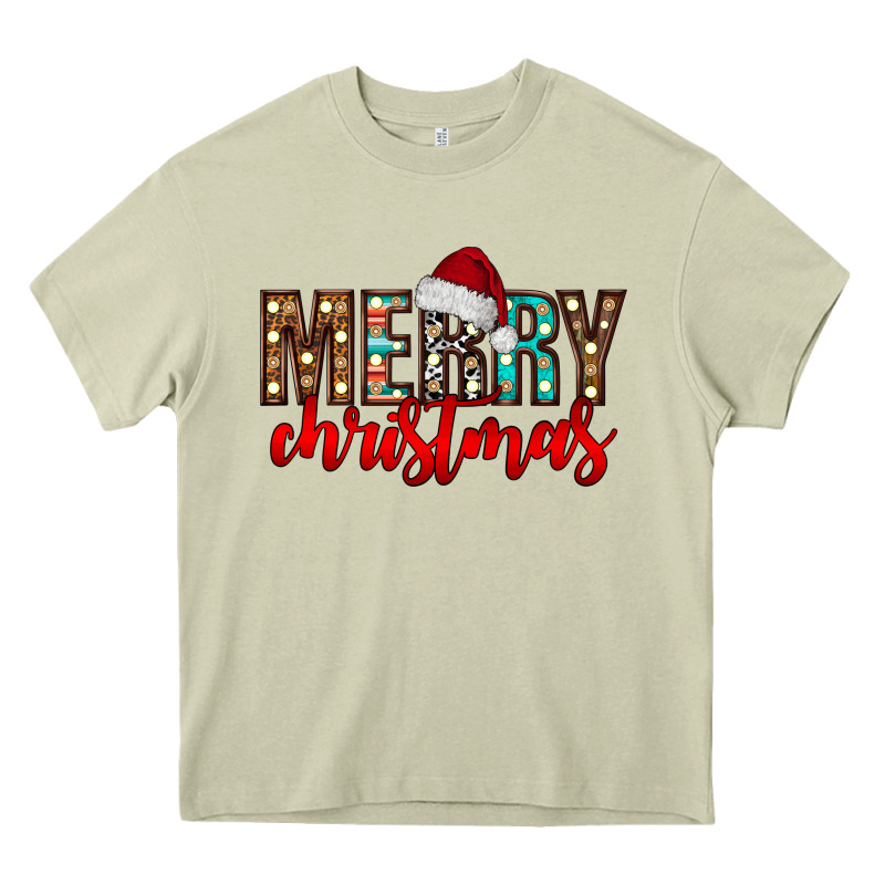 Merry Christmas Heavy Core Tee by CowhideDigitalArt | Teevron