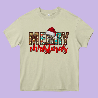 Merry Christmas Heavy Core Tee Designed By Cowhidedigitalart