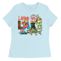 Baby Blue living on lake time Ladies Tee - Zillion Design Studio