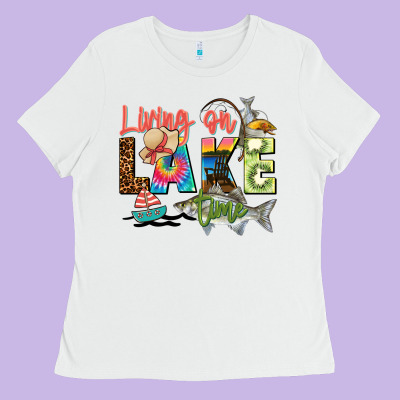 Living On Lake Time Ladies Tee Designed By Zillion Design Studio