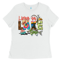 White living on lake time Ladies Tee - Zillion Design Studio