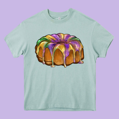 King Cake Heavy Core Tee Designed By Barkaloodesign