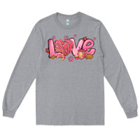 Heather Grey love mexican conchas valentines day Long Sleeve Tee - MaliasSmallBusiness