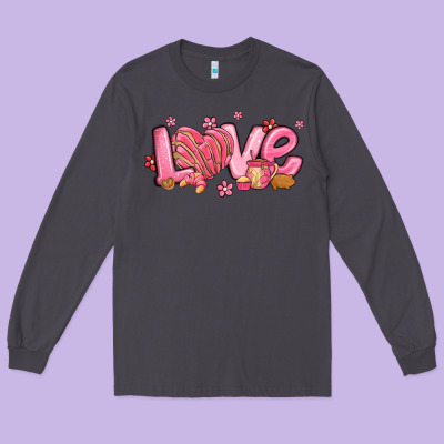 Love Mexican Conchas Valentines Day Long Sleeve Tee Designed By Maliassmallbusiness
