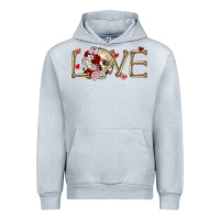 Heather Grey Skull love Valentine's Day Urban Hoodie - FaDigitalArtStudio