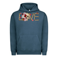 Pigment Midnight Navy Skull love Valentine's Day Urban Hoodie - FaDigitalArtStudio