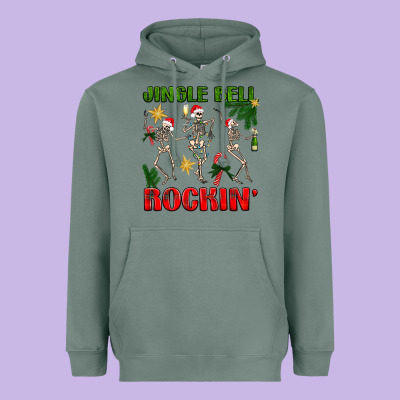 Jingle Bell Rockin' Heavyweight Hoodie Designed By Nancycooperartshop
