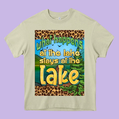 What Happens At The Lake Stays At The Lake Air Freshener Heavy Core Tee Designed By Hra Design Shop