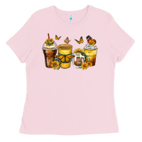 Bubblegum Pink butterfly coffee cups Ladies Tee - Zillion Design Studio